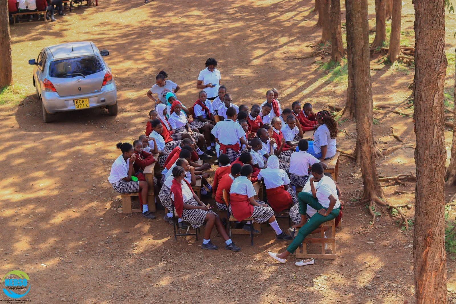 A mentorship session in a school.